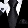 Bow Ties Fashion Red Paisley Men's Slips för bröllop smoking klassisk svart fast slips med Pocket Square manschettknappar Set Man Business