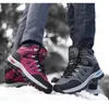 Chaussures de fitness hommes femmes extérieurs de montagne sport d'escalade de randonnée de randonnée en cuir hiver en cuir en cuir haute cheville de neige Euro taille 36-46