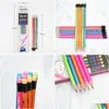 Pencils Wholesale Creative Hb Pencil With Eraser Student Pens High Quality Color Brilliant School And Office Stationery 96 Pcs 24030 Dh71V