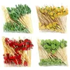 Flatware desechable F2TB 100 PCS Bamboo Picks Food Fruit Cocktail Handm Palgets Supply