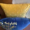 Pillow DUNXDECO Bright Yellow Blue Summer Shiny House Cover Art Decorative Case Modern Sofa Chair Coussin