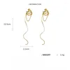 Boucles d'oreilles arrière Kpop Imitation Pearl Ear oreau pour femmes Luxury Elegent Gold Color Tassels Ligne pas Piercing Clip Bijoux de mode EF178