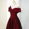 Sukienki imprezowe HARAJPEE Red Noble Cocktail sukienka panna młoda 2024 Ślub jesienna jedno ramię proste, eleganckie szczupłe fit vestcase vestcase