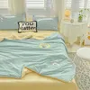 Bubble coreano Summer Quilt Wash Cotton Block Bed Sheetdouble Lateble Blain de resfriamento para o Bedair Condition Ediceter 240514