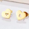 Brincos de garanhão adoram coração para mãe casal de corações exclusivos design mulheres cor ouro jóias de aço inoxidável atacado 12 pares pacote
