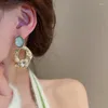 Bengelen oorbellen onregelmatige geometrische geometrische oorbel metaal mozaïek kristal parelcryl acryl bloemen laten vallen voor vrouwen mode persoonlijkheid sieraden