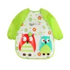 Cute Cartoon Animals Baby Bibs Waterproof Colorful Children Bib Full Sleeve Bibs Children Apron Long Sleeve Feeding Bibs 240514