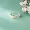 Anelli a cluster Flower margherita vintage per donne in stile coreano Apertura di apertura anello di dito della sposa Dichiarazione di fidanzamento del matrimonio GIF