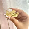 18K GOUD VERPLAATSEN DUBBELE LAGERS NAAM TAPPY kettingen Aangepaste naam hanger Hiphop 3D ketting voor vrouwen gepersonaliseerde geschenken 240507