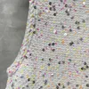 الفساتين الأساسية غير الرسمية مصمم ملونة مزخرفة الموجة المزينة فستان بلا أكمام للسيدات لحيدة الرياح العطرية الصغيرة منتشرة مخزنة السمك السميك السميك من السترة CDF4