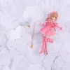 Anime schöne rosa Karte Entführer Sakura Actionfiguren Modelle PVC Figure Model Car Cake Dekorationen Magie Zauberstab Mädchen Spielzeug Geschenk 240513
