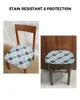Krzesło obejmują geometryczne cyjanowe vintage marokańskie siedzenie poduszka do rozciągnięcia pokrowca jadalnia slipsovery do domu el bankiet salon
