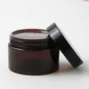 20 x 120g Amber Cream Pet Jar 4oz Brown Make Up Bottle com tampas de plástico Recipiente cosmético High Qualtity KNCJX
