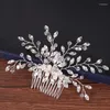 Cabelo clipes de cabelo Riproche Acessórios para mulheres Bride Pearl Jewelry Silver Color para cabelos Capace