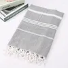 Upuszczenie ręczników Turkish Beach Ręczniki bawełniane paski cienkie w kąpieli Camping szal przeciwsłoneczny Tassel Tapestry 100 180 cm