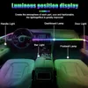 Luzes decorativas 22/18 em 1 iluminação de néon Ambient Light Acrylic Strip Light Car LED Light Interior Atmosfera Lâmpada de decoração App Comtrol T240509