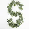 Decorative Flowers Artificial Eucalyptus Garland Rattan Leaf String Jungle Plant Green Suitable For Wedding Party Balloon DIY