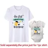 Family Matching Outfits Funny Our First Fathers Day Together Family Matching Shirts Cotton Daddy and Daughter Son Tshirts Baby Rompers New Dad Gifts T240513