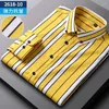 Casual shirts voor heren gestreepte elastische zakelijke zakelijke slanke formele slijtage knappe lange mouwen shirt modieuze klassieke basis anti-defense