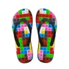 House Flats Slippers Slipper personalizados Mulheres 3D Tetris Imprimir Sandálias de praia de moda de verão para mulheres lascas de lascas de borracha flipflops C5ZC# 921 FLOPS 3DE2