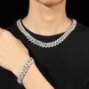 En gros 6 mm 8 mm 10 mm 12 mm 14 mm Hip Hop VVS Collier Diamond Bracelet Dropshipping Silver Iced Out Cuban Link Moisanite Chain