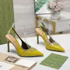 Designers Sandales Chaussures pour femmes en strass de boucle de boucle de boucle brevetée en cuir breveto talon 10 cm High à talons de dos de la sangle arrière sandale 35-42 01