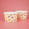 Cuilles jetables Paies 50pcs Net Red Colorfu Paper Bowl Salad Boîtes d'emballage Boîtes d'anniversaire Favors Favors Ice Cream tasse avec couvercle