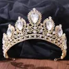 Luxury Princess Crown Women 8 Colors Opal Crystal Bridal Wedding Tiaras Crown pannband Hårtillbehör