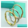 Bangle Luxury Gold Horseshoe Designer Women Stainless Steel Fashion Rose Couple Bracelet Jewelry Gifts For Accessory Wholesale Drop D Dhoyi