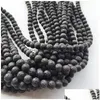 Charms Charms 8mm Natural Lava Rock Stone Pärlor Diy Essential Oil Diffuser Pendants Smycken Halsbandörhängen gör Drop Delivery Fin Dhe6j