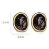 Stud Earrings Trendy Drip Oil Copper French Style Ear Jewelry Temperament Korean Women Dangle Drop Flower