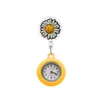 Pocket Watches Flower 2 11 Clip Watch With Second Hand For Nurses Retractable Badge Reel Hanging Quartz Fob Nurse Lapel Glow Pointer I Otc87