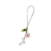 Exquise Lily of the Valley Mobile Phone Lanyard Women Key Chain Hanger Jade Pendant Small Mobile Chain Telecommunications