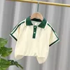 100 Cotton Boy Polo Shirt krótkie rękawowe dziecięce dziecko fajny trend Trend Thist 240515