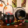 Plates 2 Pcs Witch Jar Halloween Candy Bulk Sweets Pot Portable Bucket Container Plastic Trim Mini Party