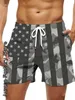 Shorts masculinos de verão masculino de moda shorts 3d EUA bandeira roupas gráficas garotos crianças casuais havaí shorts masculinos de praia elegante t240515