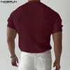 Camicie da uomo 2024 uomini camicia da uomo con cerniera solida con cerniera o scollo corto abbigliamento casual abbigliamento in stile coreano maglietta maschio tops s-5xl incerun