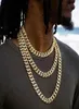 2021 12 mm Miami Cuban Link Bracelets Zestaw na męski naszyjnik tenisowy Bling Hip Hope Out Diamond Gold Srebrny Raper W1959919