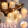 مصابيح الجدول 96/24pcs LED شموع إلكترونية للضوء بطارية تعمل بدون طيور