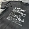 Herr t-skjortor erd kreativt brev slogan perforerade t-shirt män kvinnor tvättade gammal skjorta streetwear vintage casual tops tee