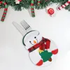 ディナーウェアセットクリスマスシルバーウェアホルダーサンタスノーマンエルク食器フラットウェアストレージバッグカバー6pcsカトラリースプーンフォークポケット