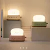 Lâmpadas de mesa Torrada desenho animado LED Night Light Cute Decoração de casa Kawaii Breads de mesa