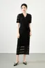 Women's Runway Dresses V Neck Lace Up Tiered Elegant Fashion Mid Vestidos