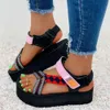 Сандалии моды Sandals Women Shoes Summer Ladies Casual Welge Chunky Gladiator Big Size 43 EC5F