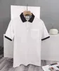 męska koszula polo designer koszule dla mężczyzny moda focus haft haft wąż podwiązka małe pszczoły wzór ubrania tee czarno -białe męskie koszulka