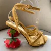 Ladies Satinleather 2024 Rose Sheepskin Lady Chunky High Heel Sandals Shoes Buckle Cross-tied Open Toe Peep-toe Europe and America the Catwalk Wedding Party 979 d b272