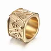 Masonic Ring For Men Square Ring Stainless Steel Freemason Totem Jewelry Hippop Street Culture Mens Gift Women Ring Wholesale 240508
