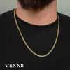 Vexxs Mens Gold Chain Flat Cut 18k True Gold Late Cuban Chain.
