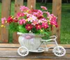 White Tricycle Bike Design Flower Basket Storage Container DIY Party Wedding Plant Decoration 7054051