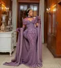 2024 Lilac Plus Size Prom Dresses for Special Occasions Promdress Illusion High Neck Beaded Rhinestones Lace Crystals Tassel Birthday Second Reception Gowns AM931